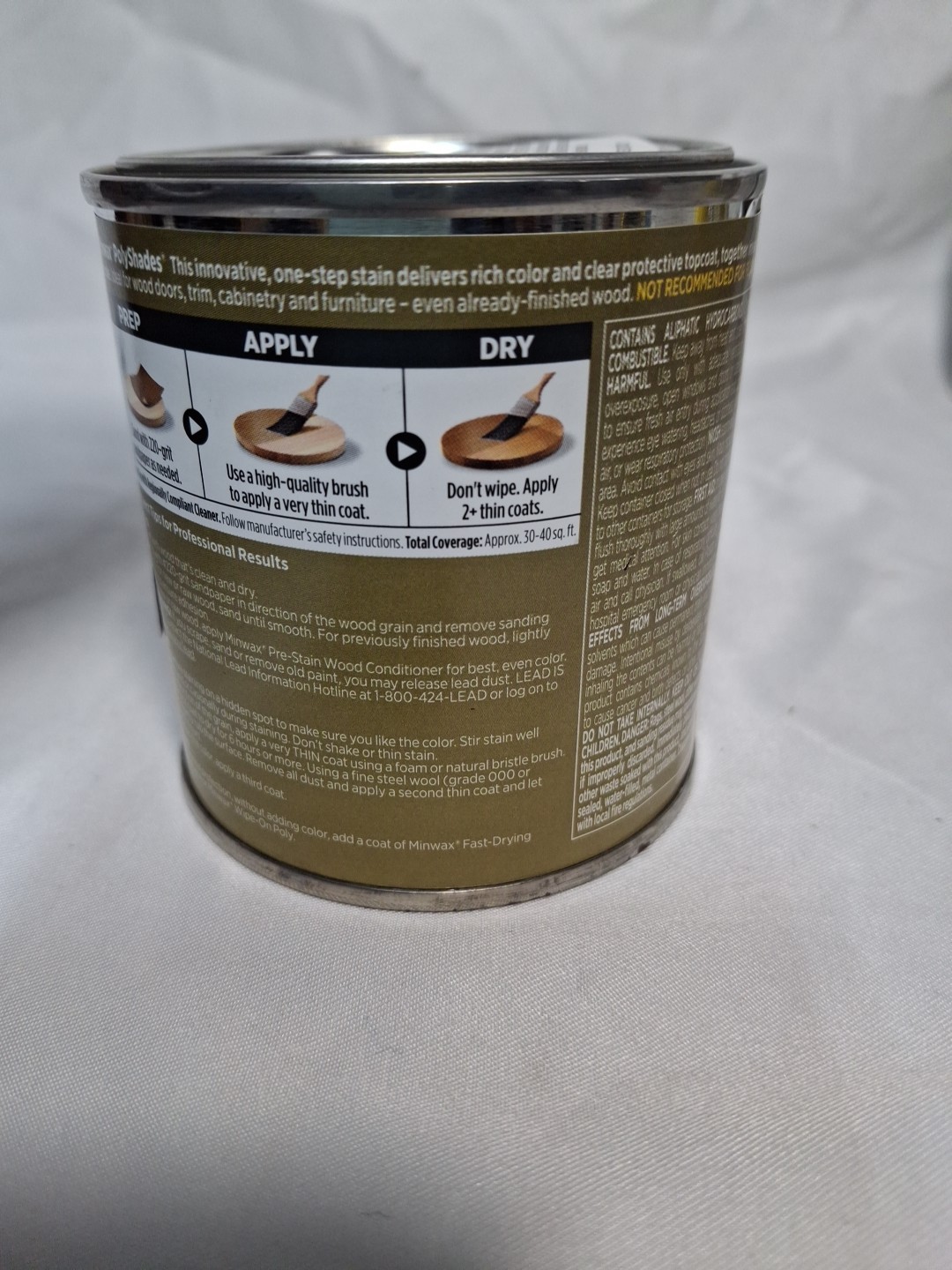 Minwax PolyShades Black Wood Stain and Polyurethane All in One, 1/2 Pint