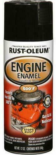 Rust-Oleum Engine Enamel 12 oz Spray Automotive Accessories Black Gloss FREE S&H