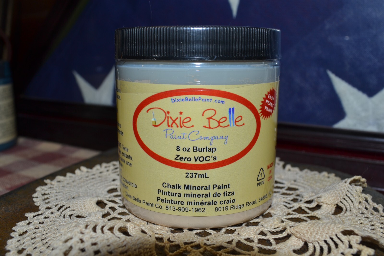 DIXIE BELLE CHALK MINERAL PAINT BURLAP WATER BASED 8 oz BRAND NEW