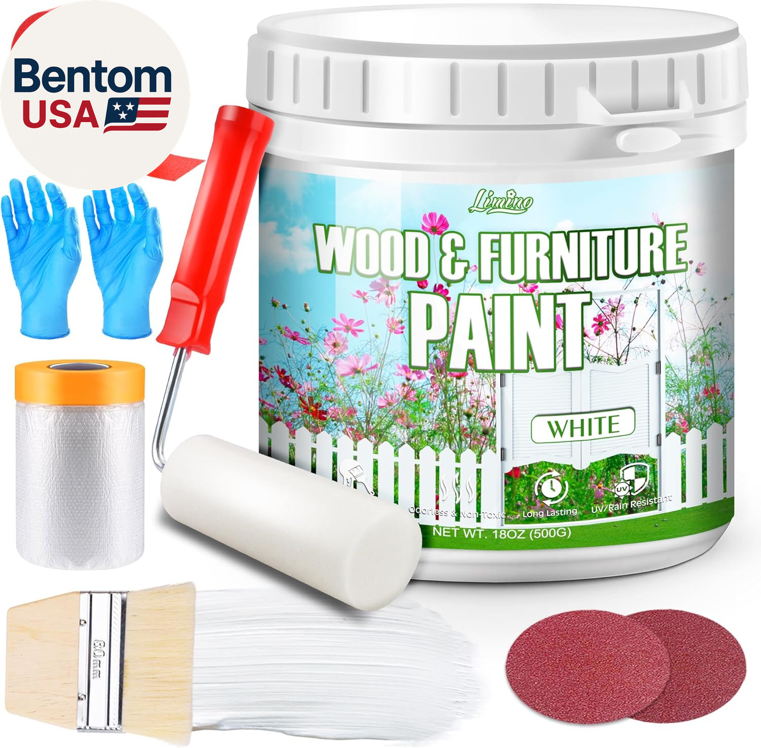 Wood Furniture Paint – 18Oz White Wood Paint for Furniture, Cabinet, Door, Dinin