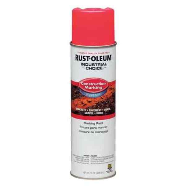 Rust-Oleum 264702 Construction Marking Paint, 17 Oz., Fluorescent Pink, Water