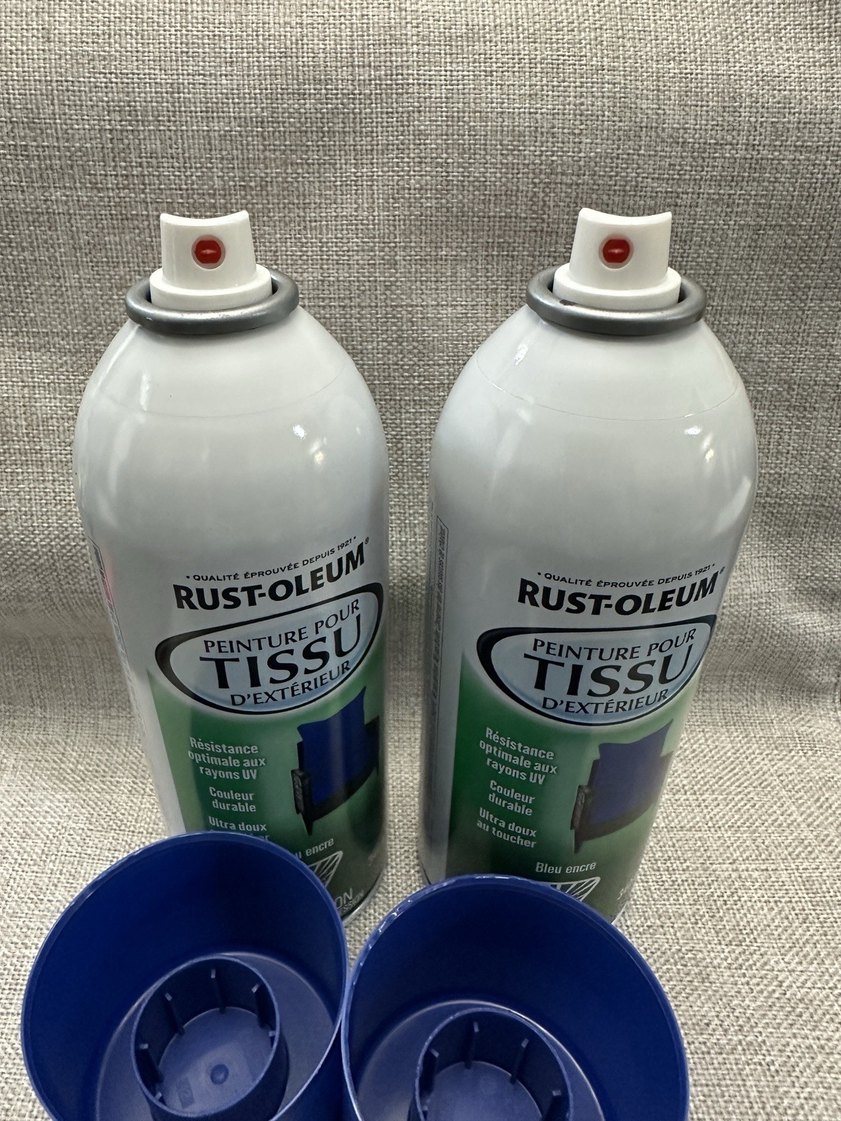 2 Cans Rust-Oleum Ink Blue Outdoor Fabric Paint 379538 UV Resistant Soft Feel
