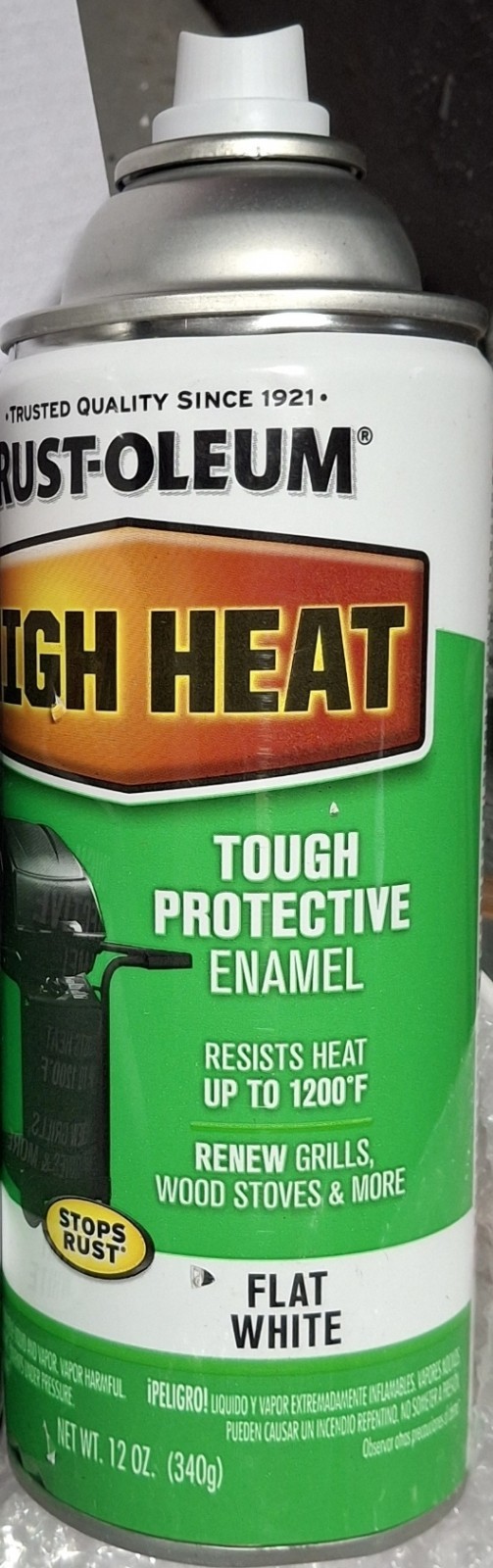 Rust-Oleum Specialty Flat White High Heat Spray Paint 12 Oz (New – No Cap)