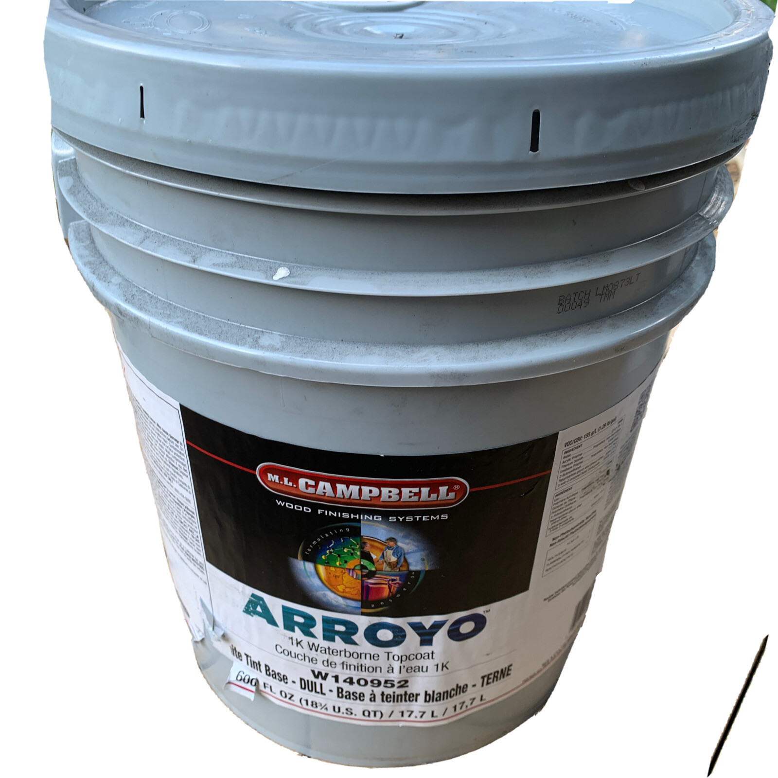 ML Campbell W140952 Arroyo Clear 1K Waterborne Dull White Acrylic Urethane 17.7L