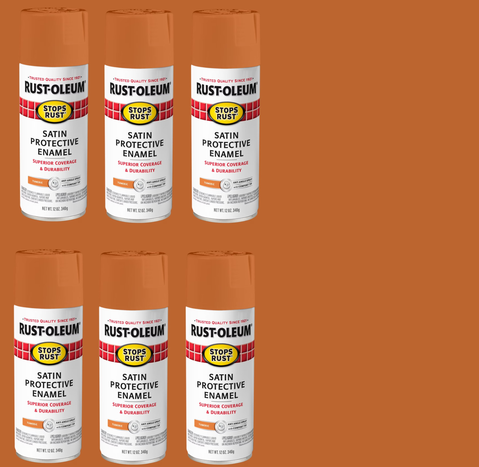 6 Cans Rust Oleum 12oz Satin Cabernet Enamel Spray Paint Metal Wood Conc.