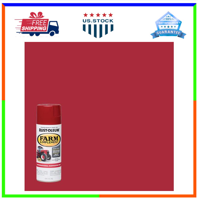 Rust-Oleum 280127 Farm & Implement Spray Paint Gloss IH Red 12oz 6 Pack