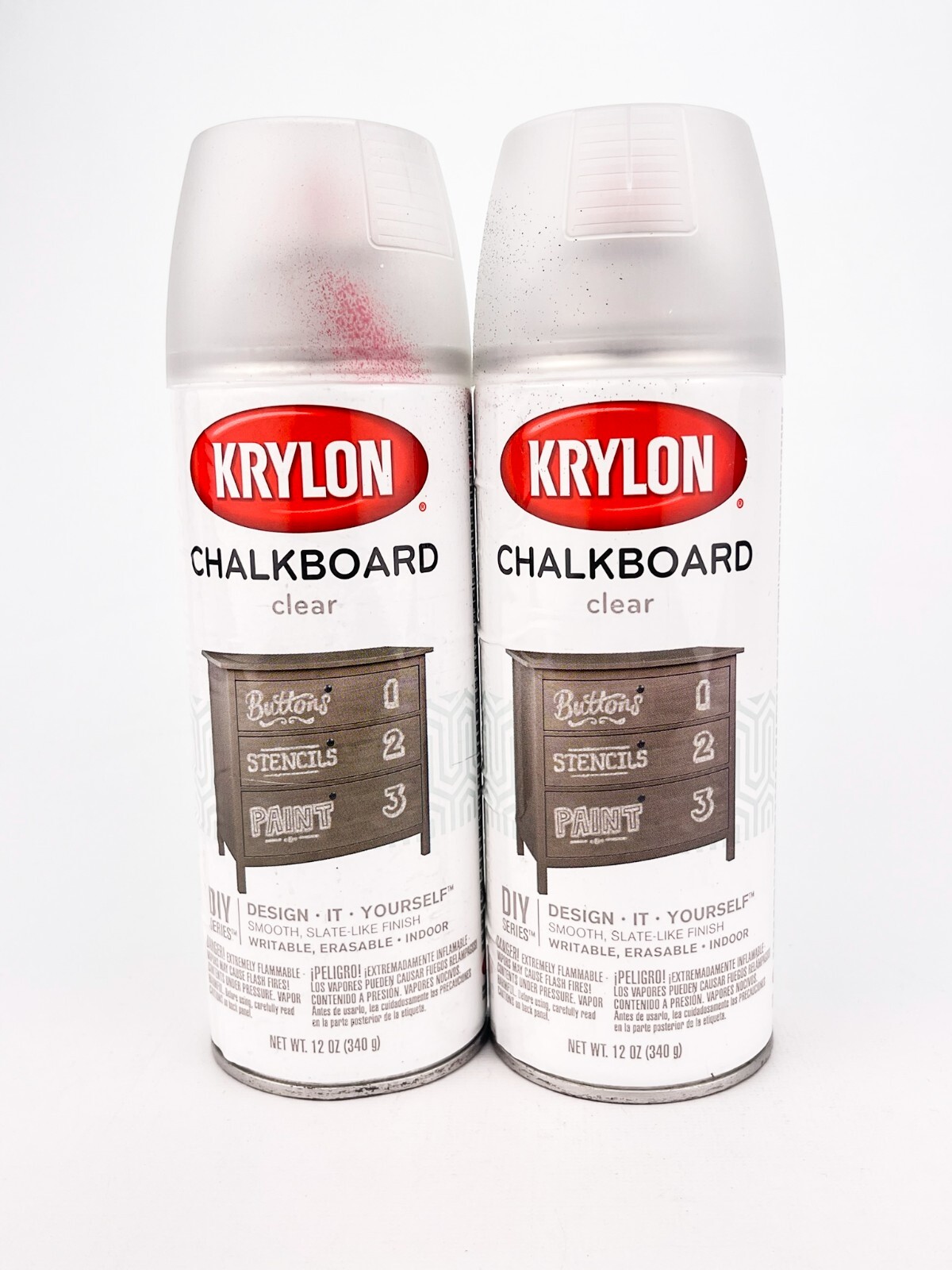Krylon 808 Chalkboard Clear Spray paint 12oz Lot of 2