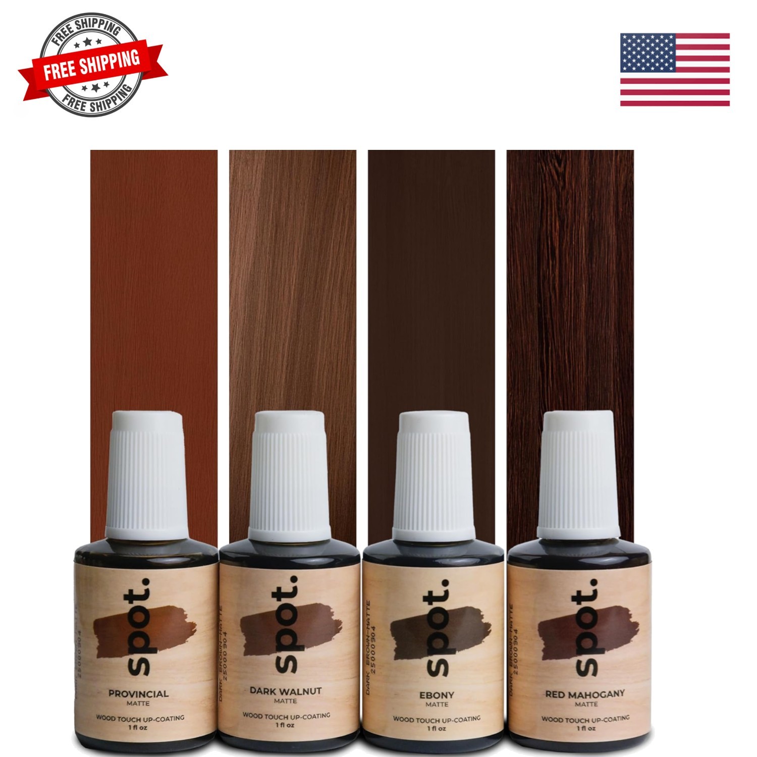 Dark Brown Wood Stain Repair Kit, Brush-On Touch-Up Stain Bottles, Provincial…