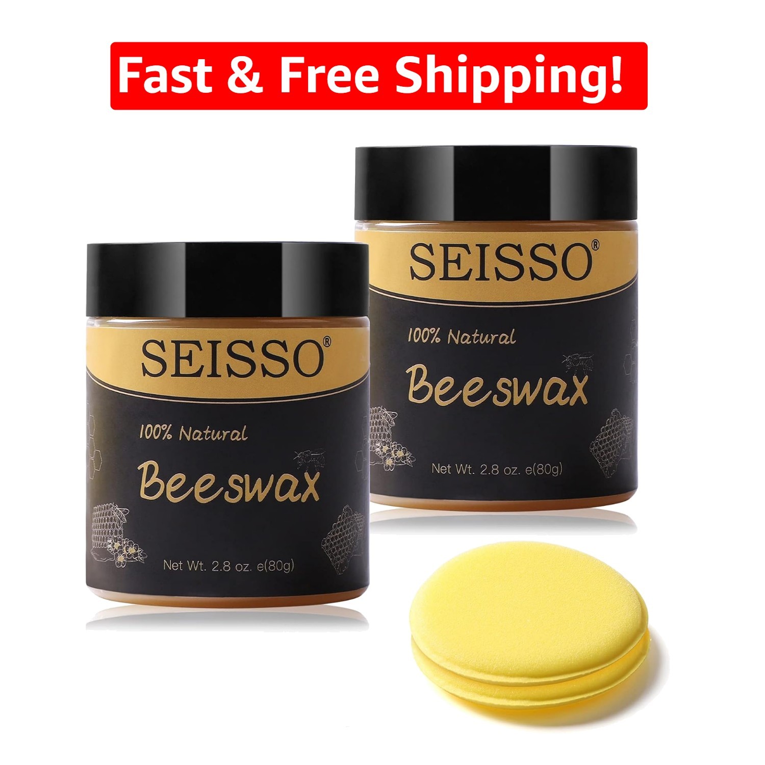 Beeswax Furniture Cleaner & Conditioner – 2 Pack for Wood Floors & Cabinets