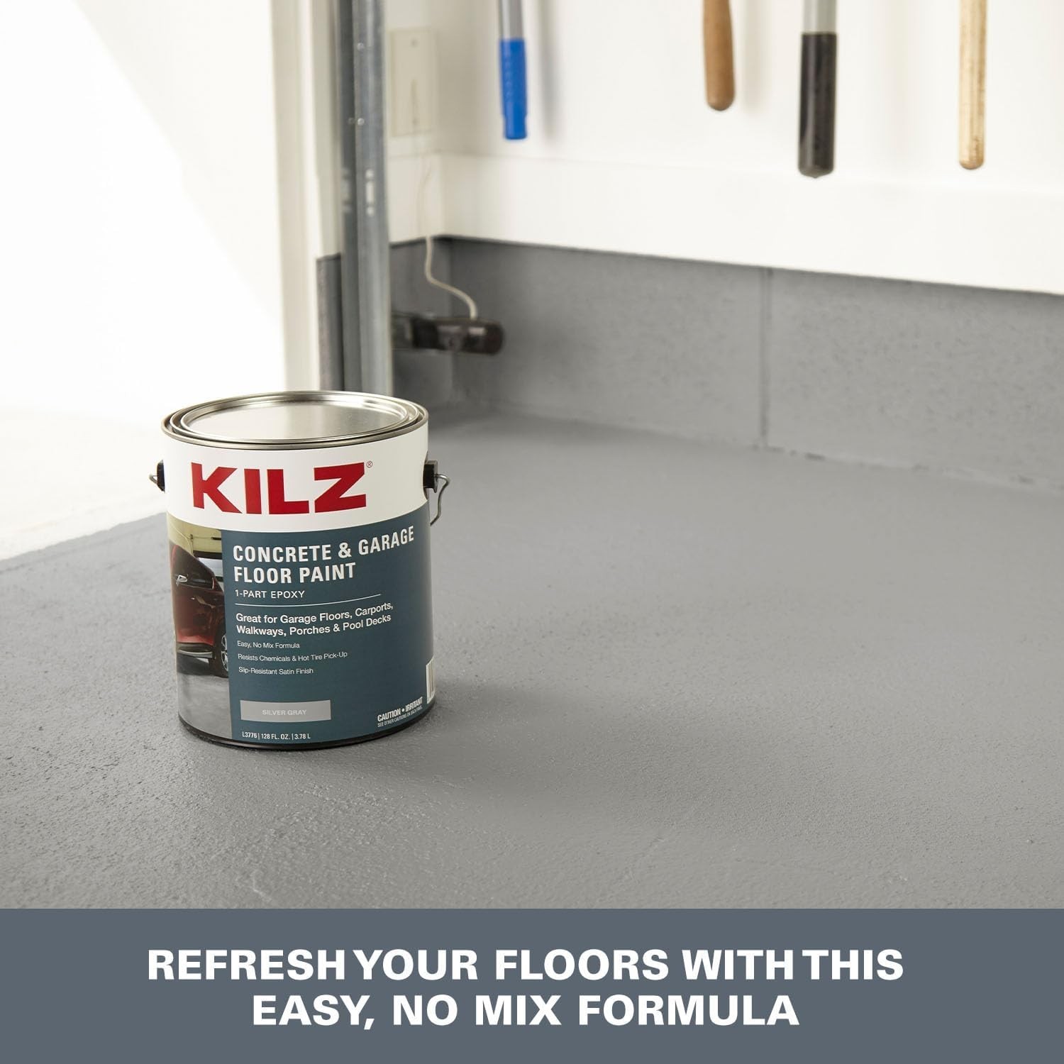 Waterproof Silver Gray 1-Part Epoxy Garage Floor Paint – Covers 400 sq. ft.
