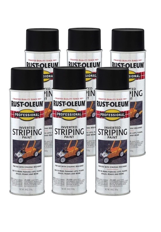 Rust Oleum Professional Inverted Striping Paint 18 Oz Pack Of 6 Black