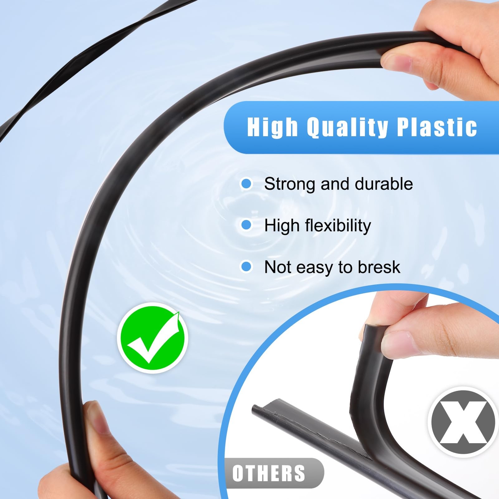 75pcs Pool Coping Strips, Above Ground Liner Clips Set for 75 pcs, Black