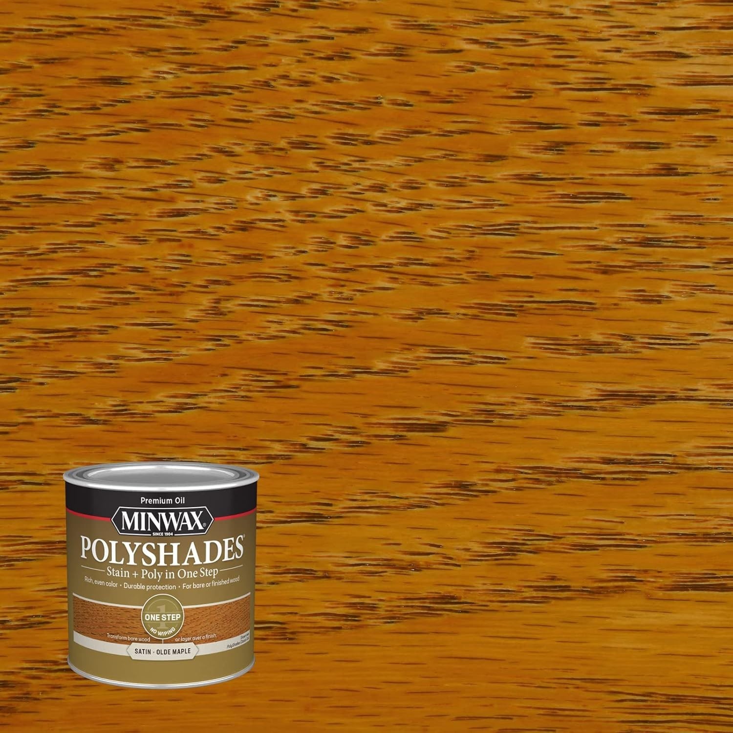 PolyShades Wood Stain + Polyurethane Finish – ½ Pint, Olde Maple, Satin