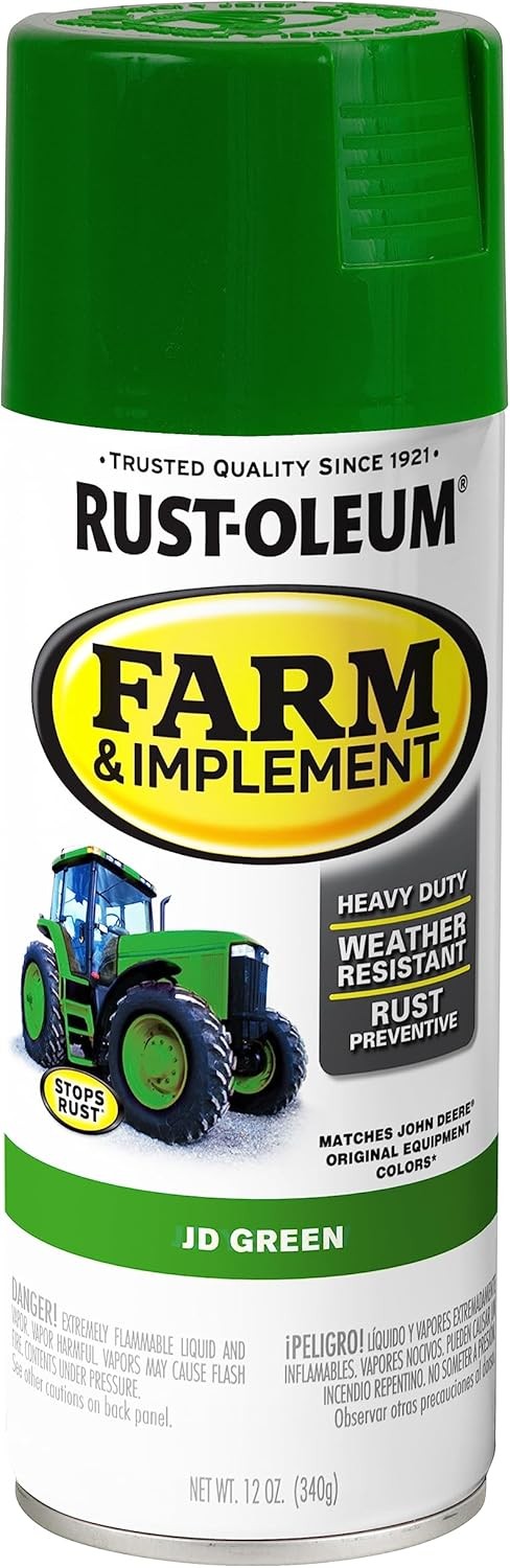 Rust-Oleum 280124 Farm & Implement Spray Paint, 12 oz, JD Green