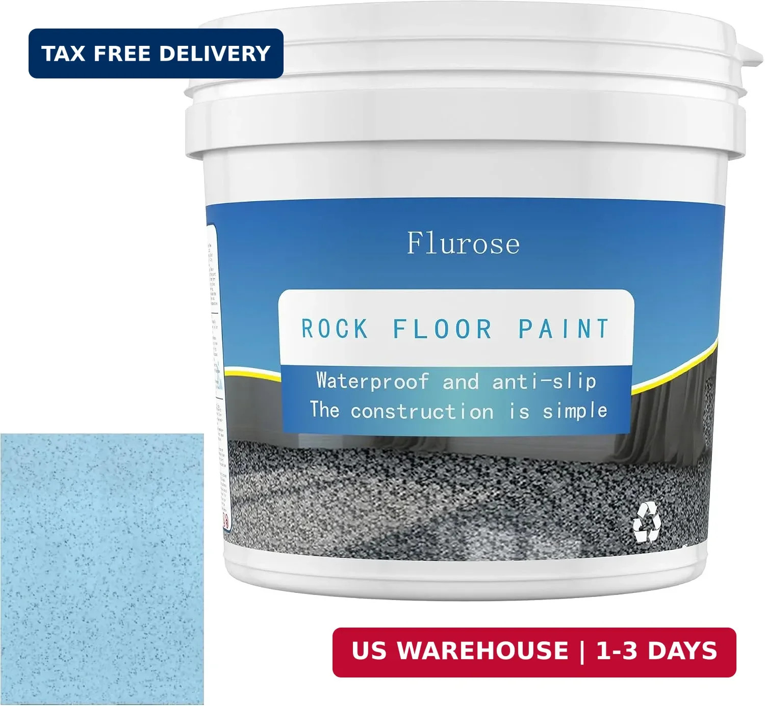 Epoxy Colored Sand Floor Paint, High-Gloss Self-Leveling 35oz (1KG), Blue | Epox
