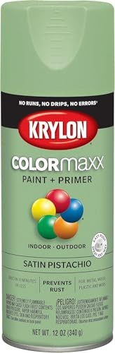 Krylon COLORmaxx Pistachio 12oz Spray Paint and Primer Satin Finish Indoor Ou…