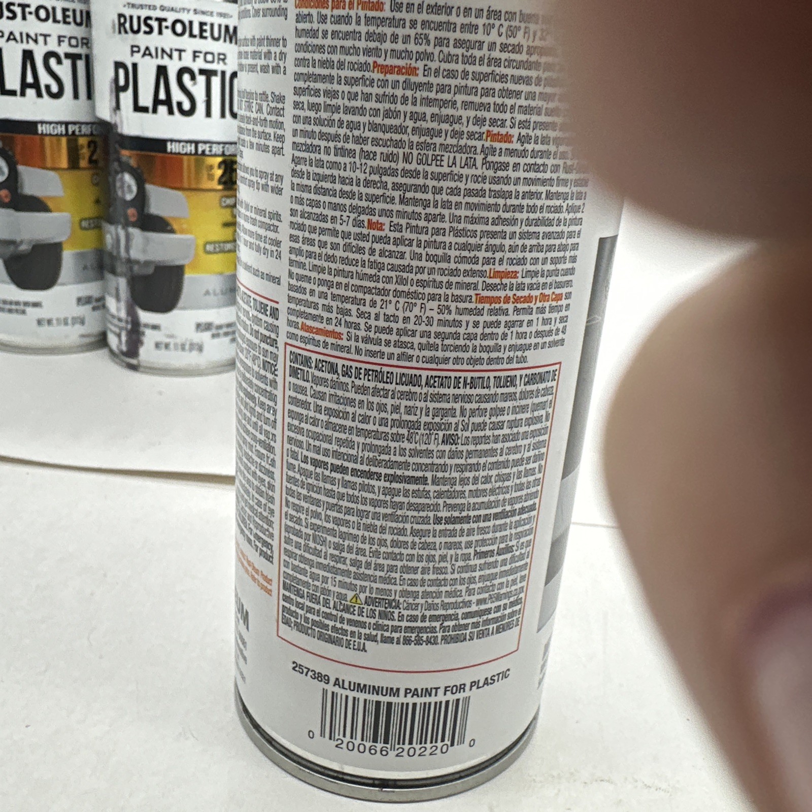 4 PACK NEW RUSTOLEUM PAINT FOR PLASTIC – ALUMINUM -11 OZ. FREE SHIPPING