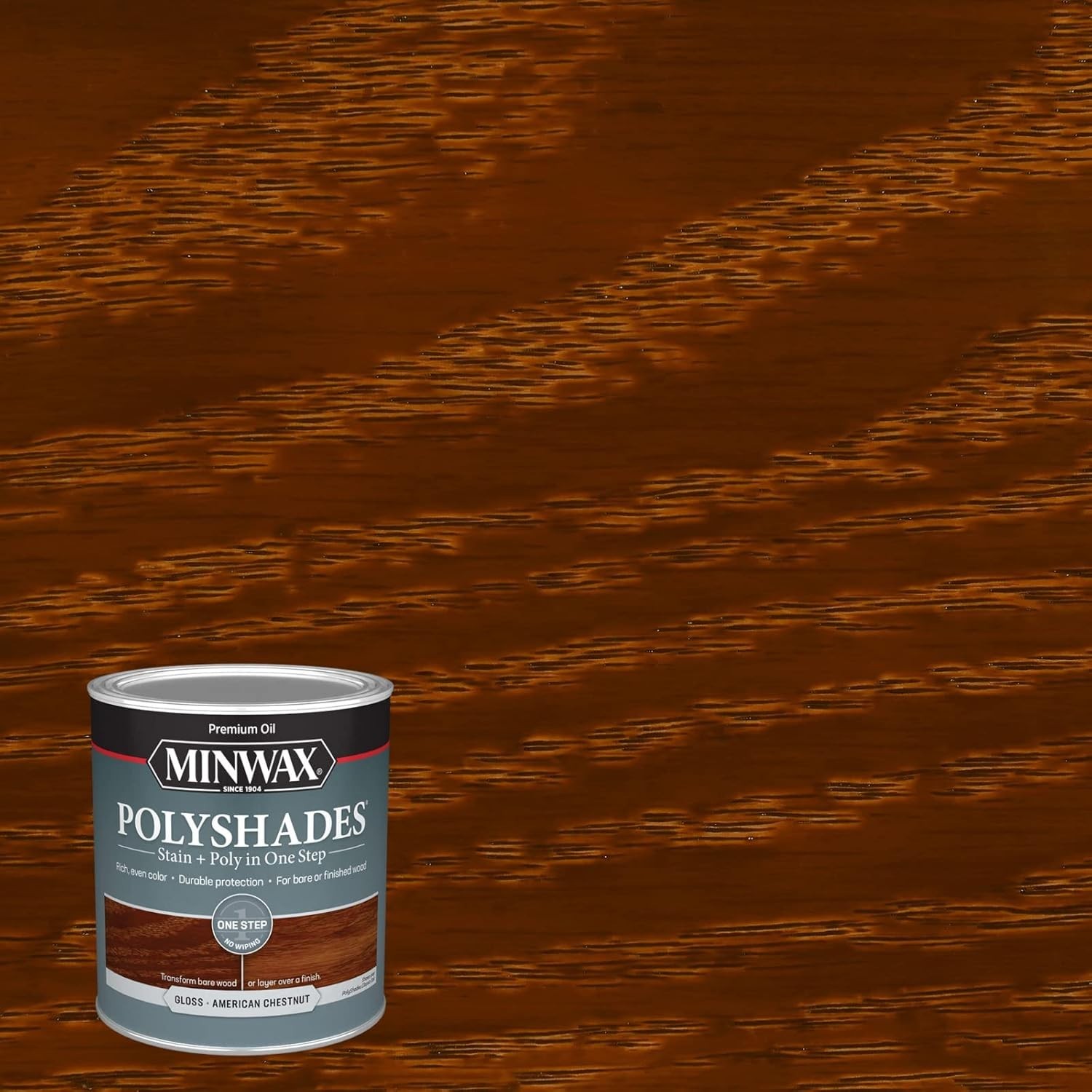 Transform Wood with 1 Quart American Chestnut Stain & Polyurethane, Gloss Finish