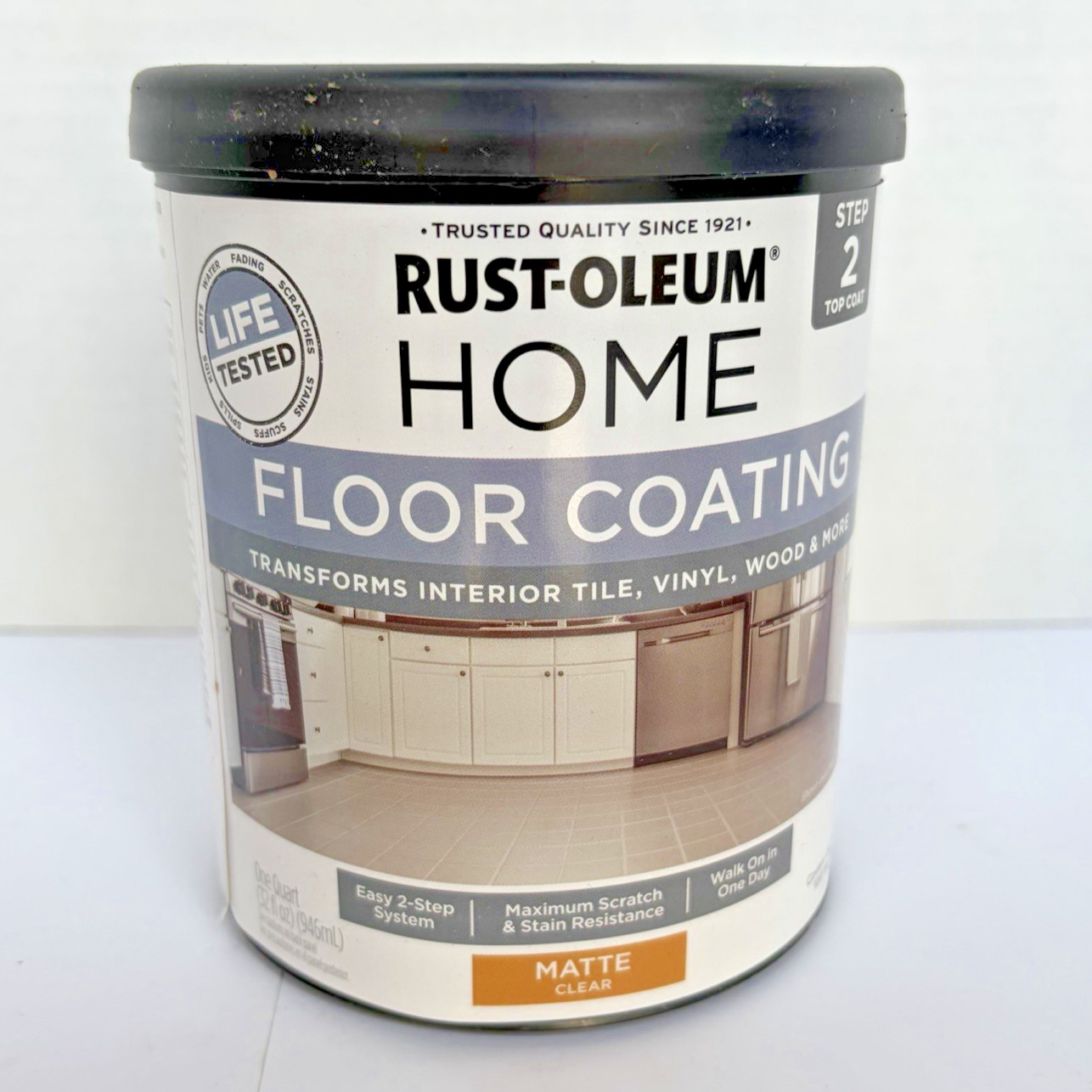 Rust-Oleum HOME Interior Floor Coating Kit 367594 2-Part Matte Greige 2 Qt New