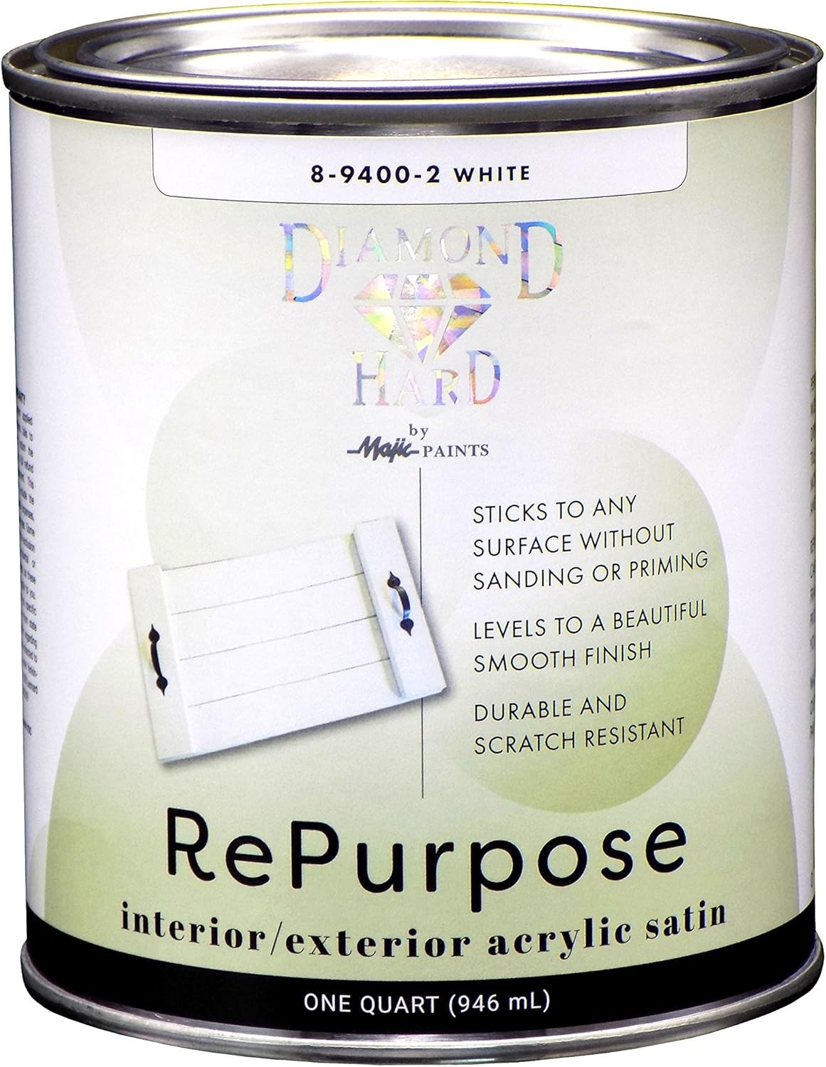 Interior/Exterior White Satin Paint