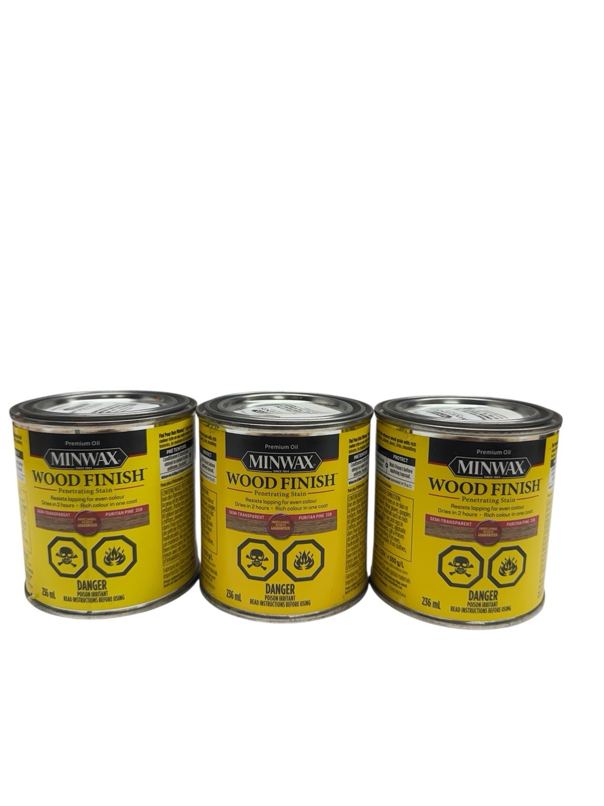 3x Minwax 218 Puritan Pine Wood Stain 1/2 8 Oz. New – Discontinued (24oz Total)