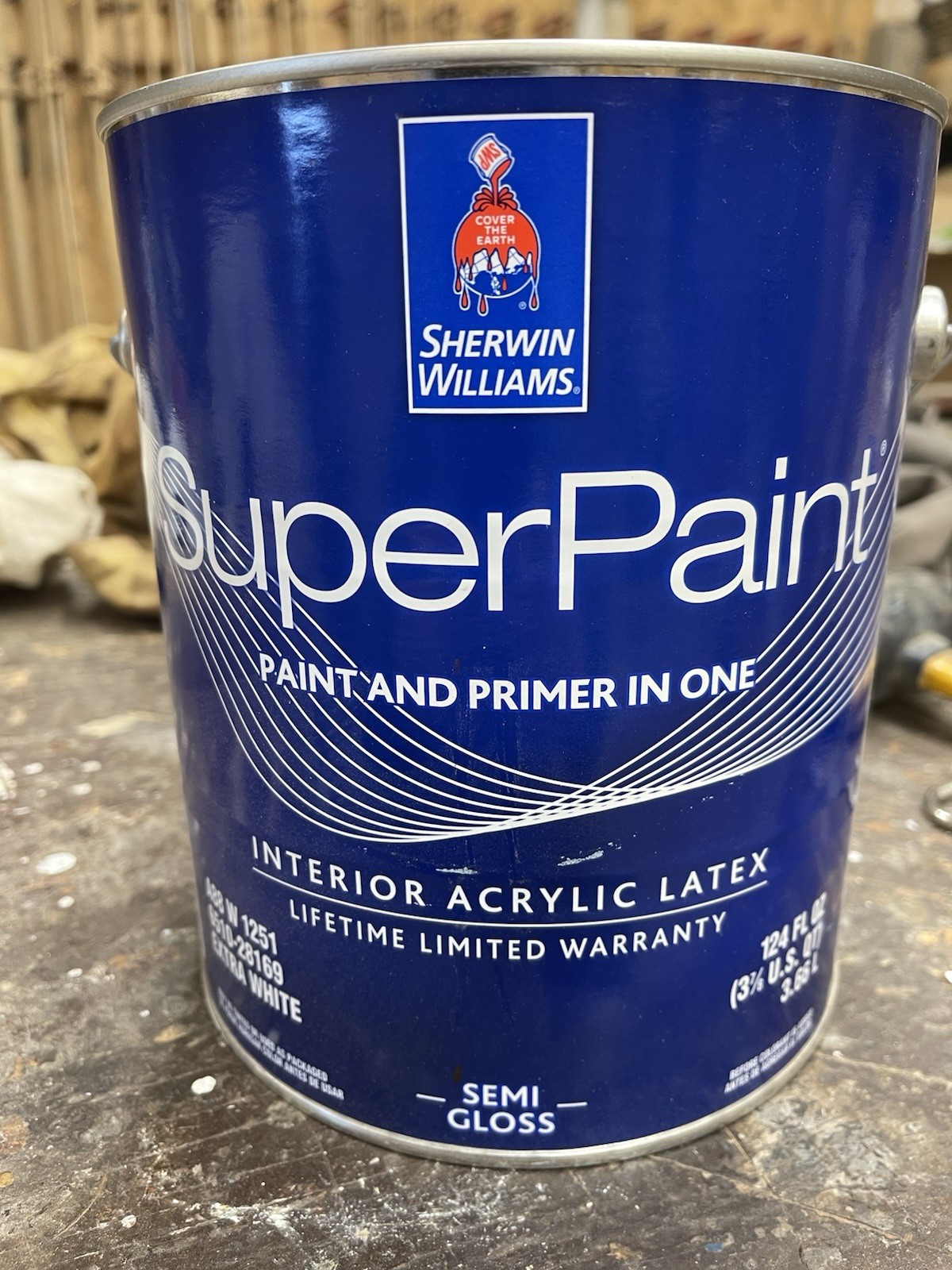 1 Gallon Sherwin Williams SuperPaint Interior Latex/ Light Taupe-Tan/ Semi-Gloss