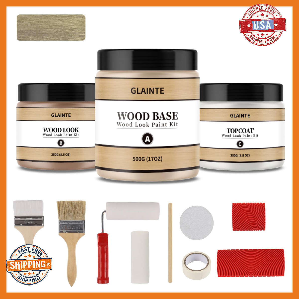 GLAINTE Wood Look Paint For Furniture, Cabinets, Doors – Interior/Exterior Textu