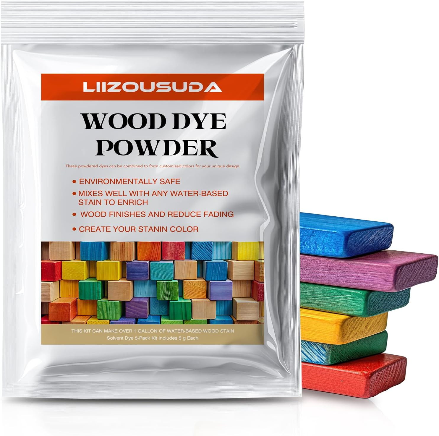 Wood Stain Powdered Solvent – Wood Dye – Indoor and Outdoor Furniture and More –