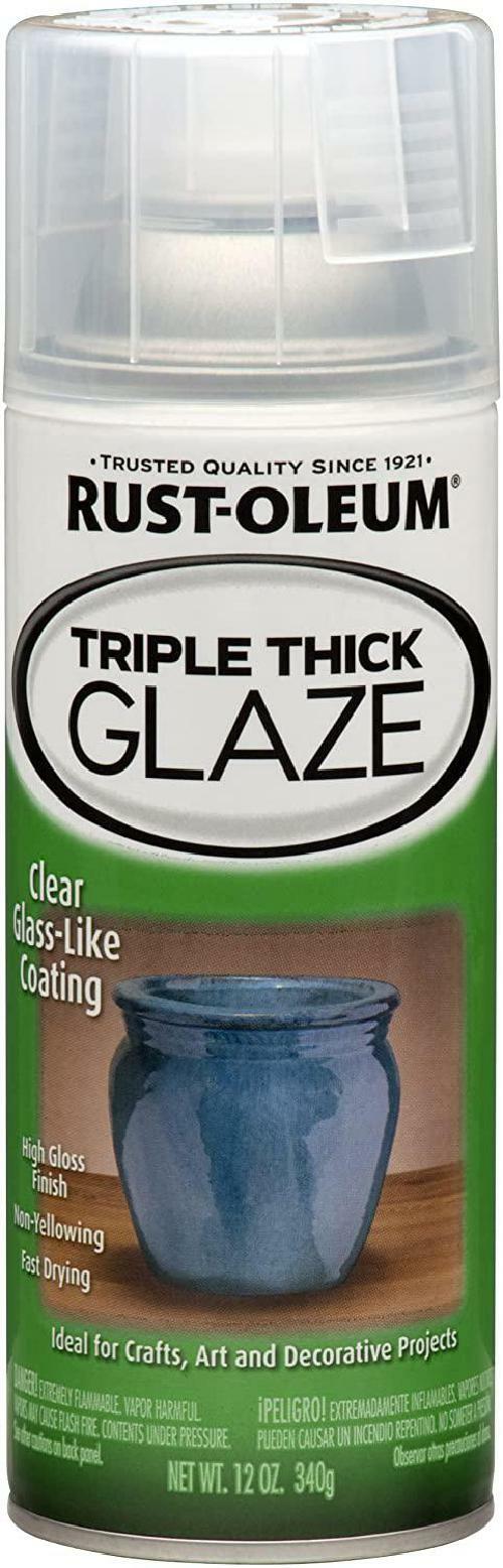 Rust-Oleum 264985 Triple Thick Glaze Spray, Clear Glass Like Coating, 12oz