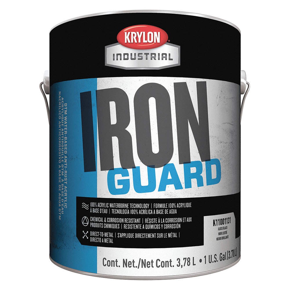 KRYLON K11001201 Acryl Enamel,Flat Black,Flat,1gal 3WAV4