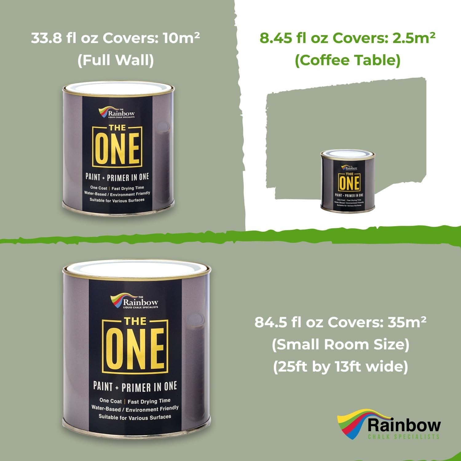 All-in-One Paint and Primer in Sage Green Satin for Indoor and Outdoor Use
