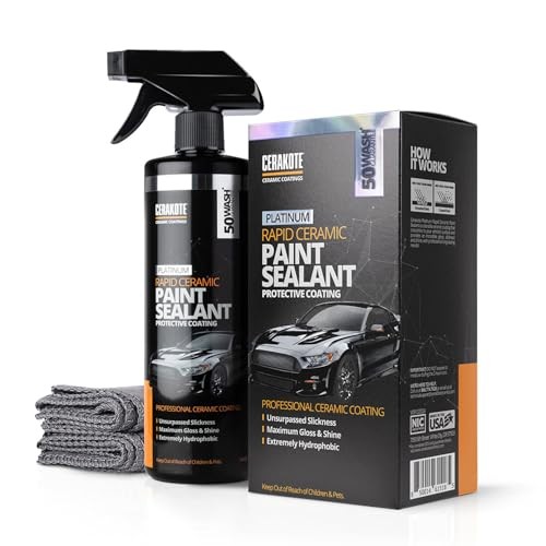 Platinum Rapid Ceramic Paint Sealant Spray – 14 oz – 50+ Wash 14 Oz. Kit