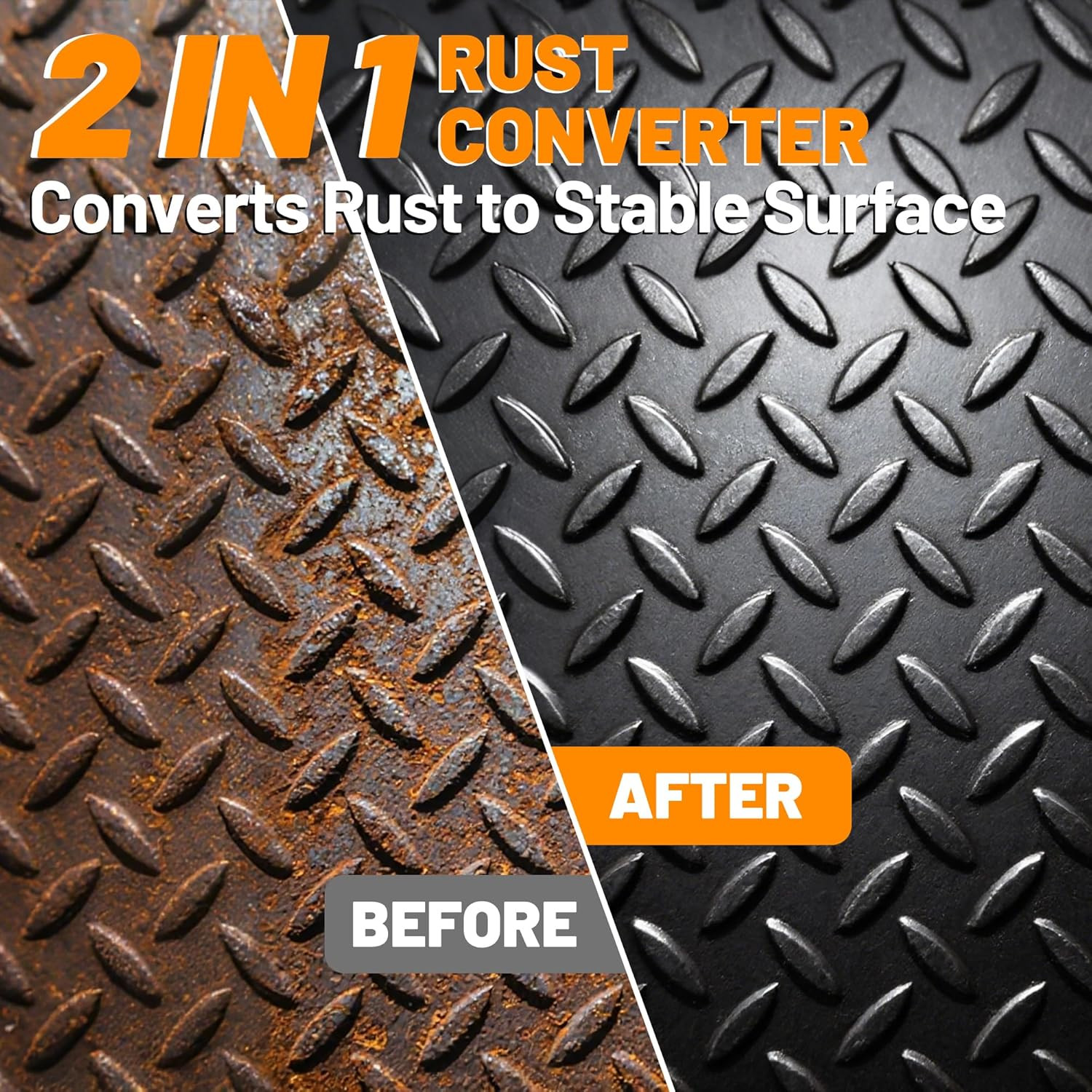 2-In-1 Rust Converter & Metal Primer, 1 Gallon Matte Black Rust Inhibitor Paint