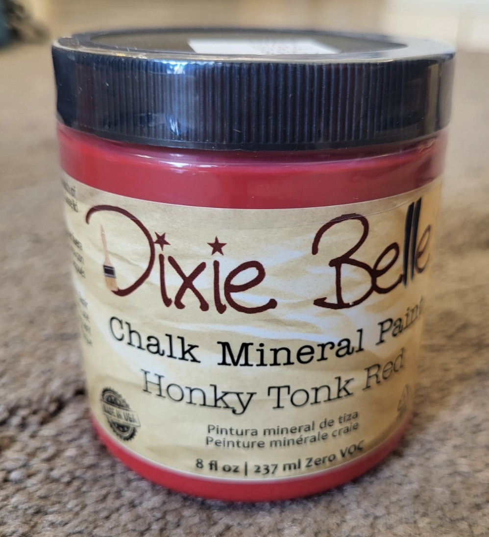 Dixie Belle Chalk Mineral Paint Honky Tonk Red 8 oz NEW