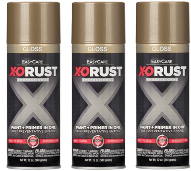 X-O Rust XOP32-AER Gloss BRONZE Anti-Rust Enamel Spray Paint & Primer – 3 Pack