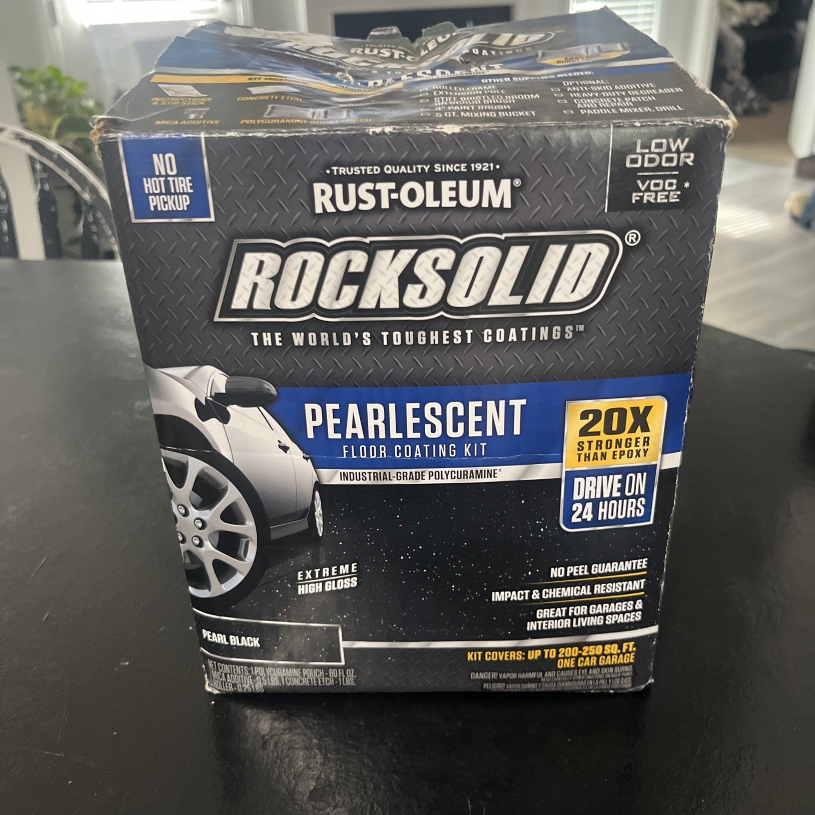 RockSolid Pearlescent 1 Car Garage Floor Coating Kit No Hot Tire Pickup No Peel