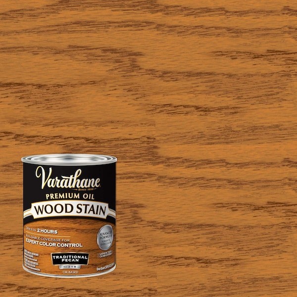 Varathane 211713H Premium Wood Stain, Oil Based, Traditional Pecan, 1 Quart