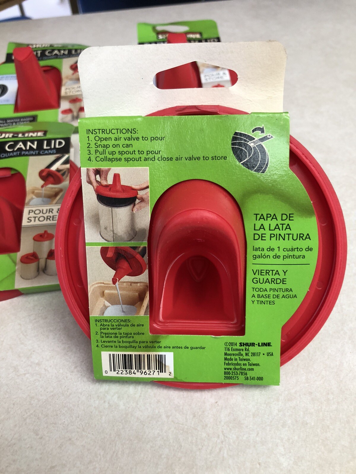 4 ShurLine Quart Store and Pour Paint Can Lids New