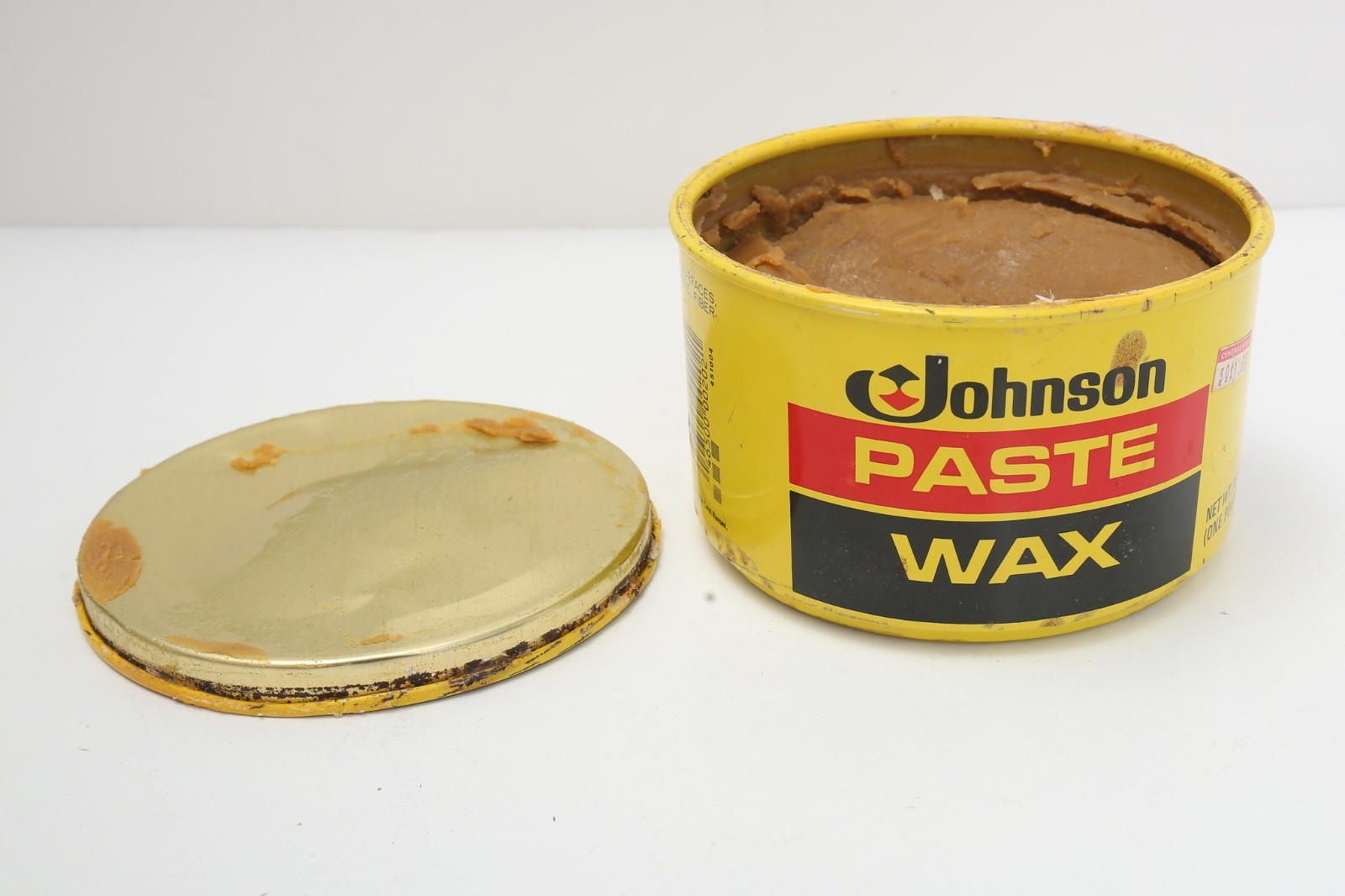 Johnson Paste Wax Can One Pound 16 oz Used Very Worn Can Vtg