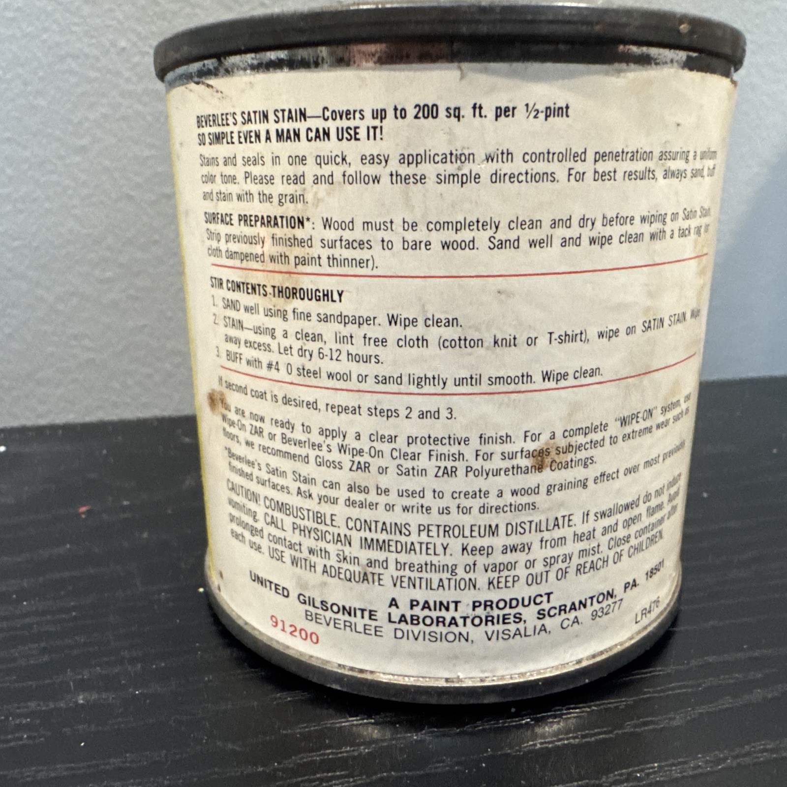 Beverlee’s Satin Stain Wood Stain & Sealer Provincial 114 – 1/2 Pint – 100% full