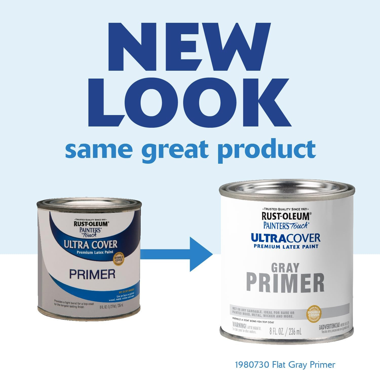 Painter’s Touch Latex Brush-On Paint, Flat Gray Primer | Interior/Exterior Du…