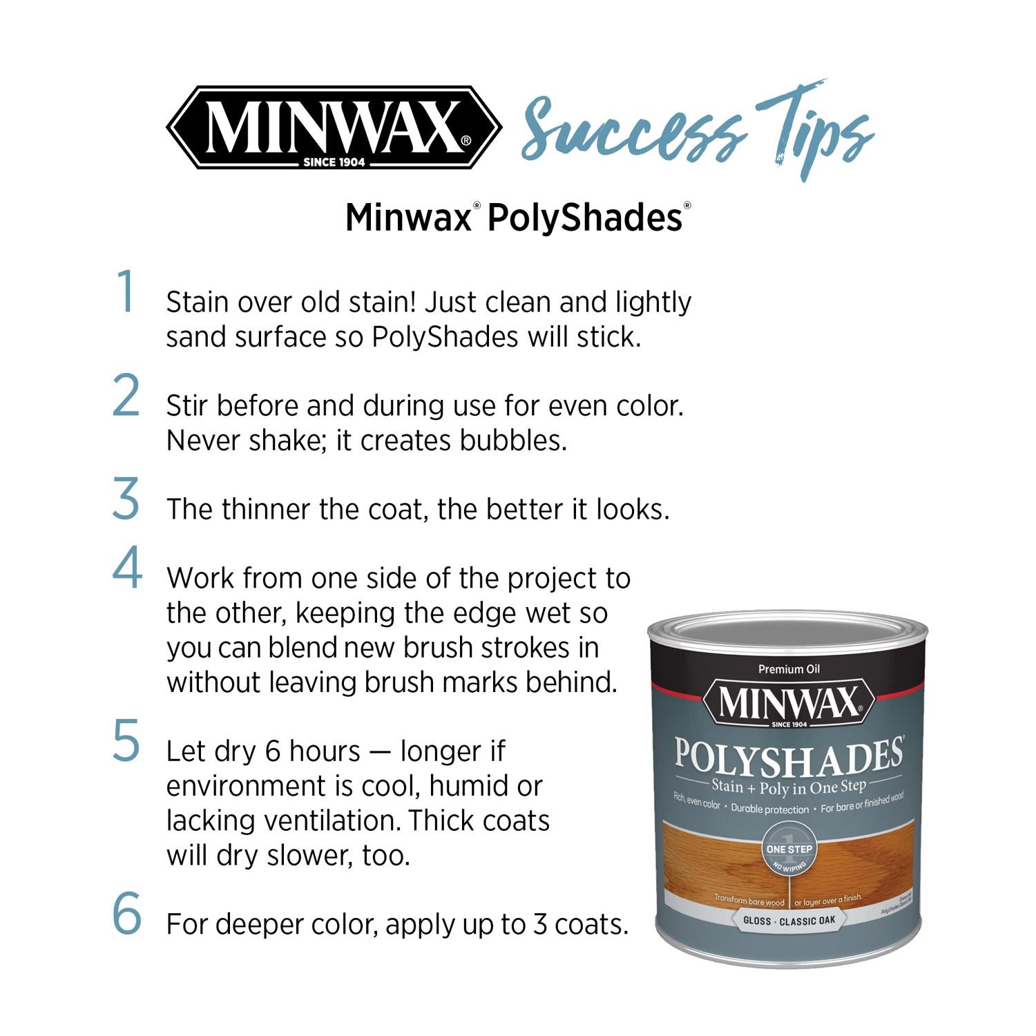 Minwax 213204444 Satin Pecan Stain and Polyurethane Finish 0.5 pt. (Pack of 4)