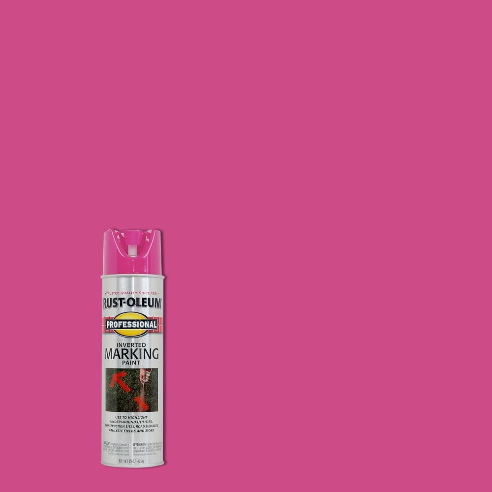 Rust-Oleum 390471 Professional Inverted Marking Spray Paint, 15 oz, Fluorescent