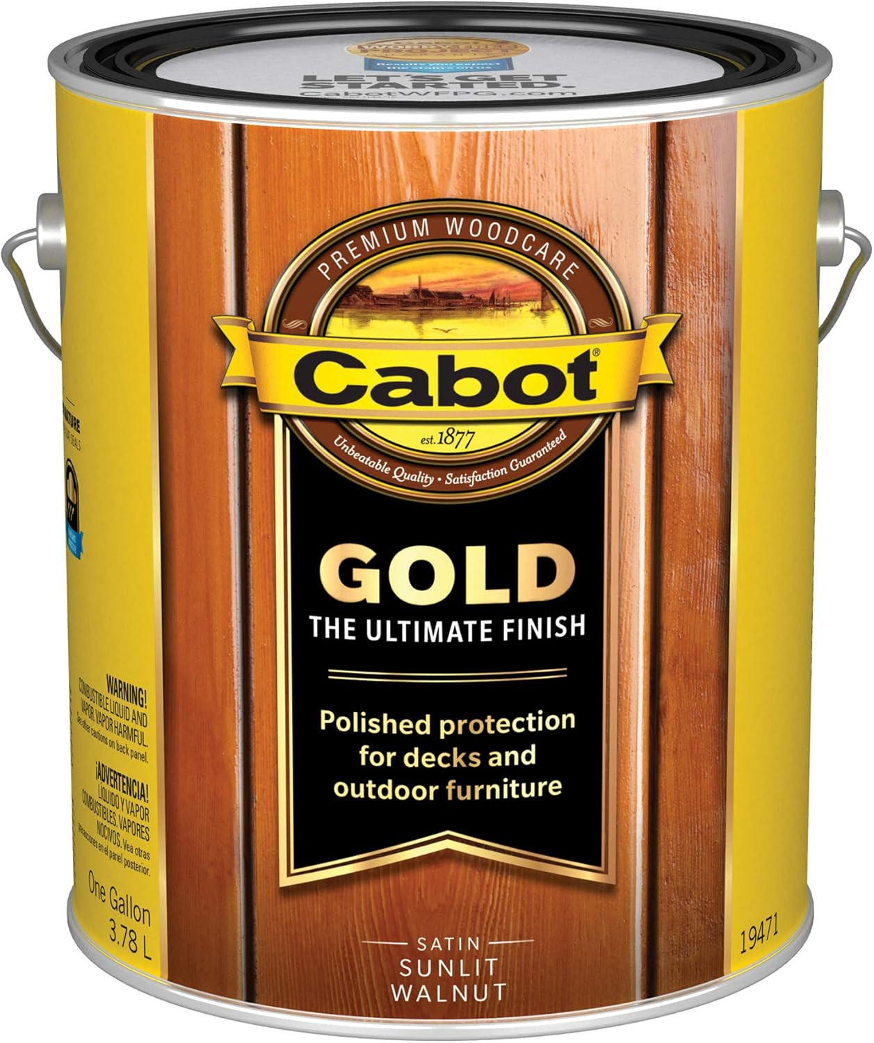 Sunlit Walnut Gold Finish Stain – Low VOC, Gallon Size