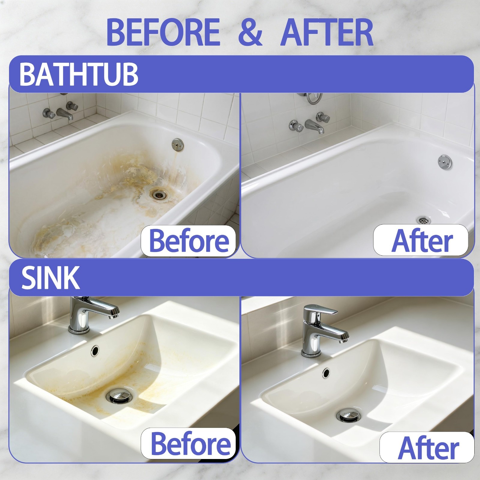 Tile Refinishing Kit 17.6oz – White Water-Based Paint for Bathtub, Sink & Counte