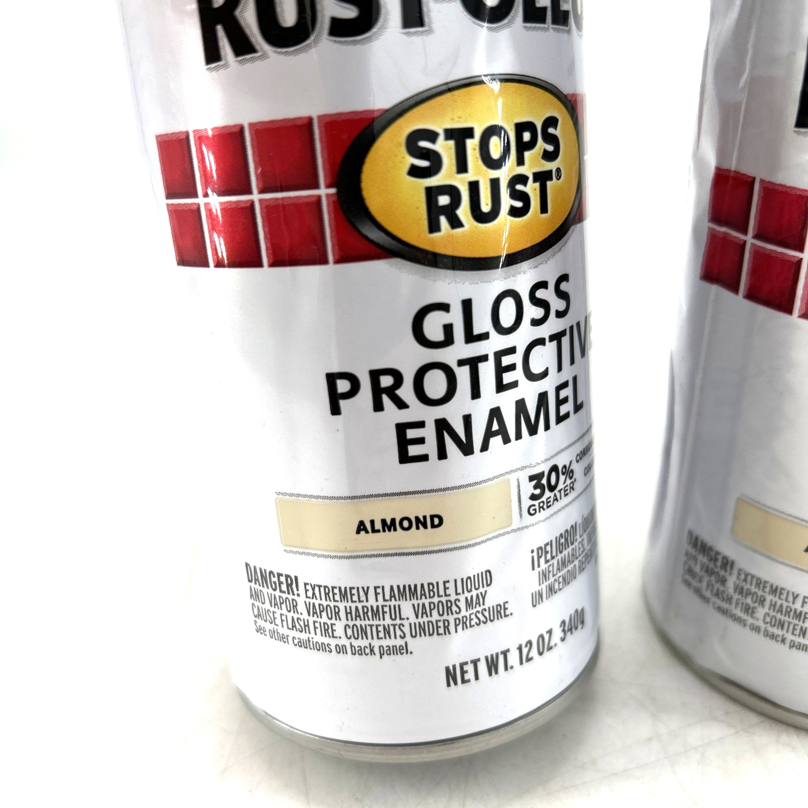 Rust-Oleum Gloss Protective Enamel 12oz Spray Paint Lot Of 2 Almond