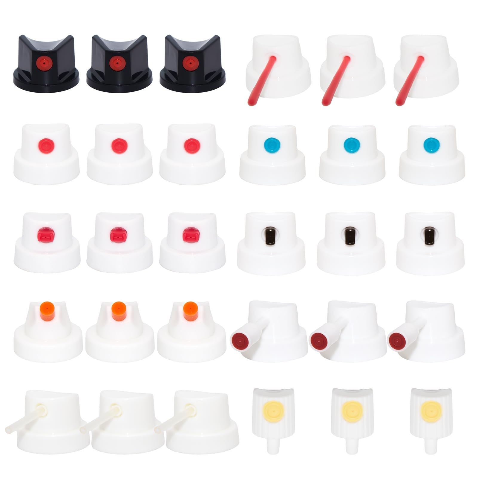30PCS Spray Paint Nozzle & Cap Set, Adapter for Female Cans, Graffiti Control Ki