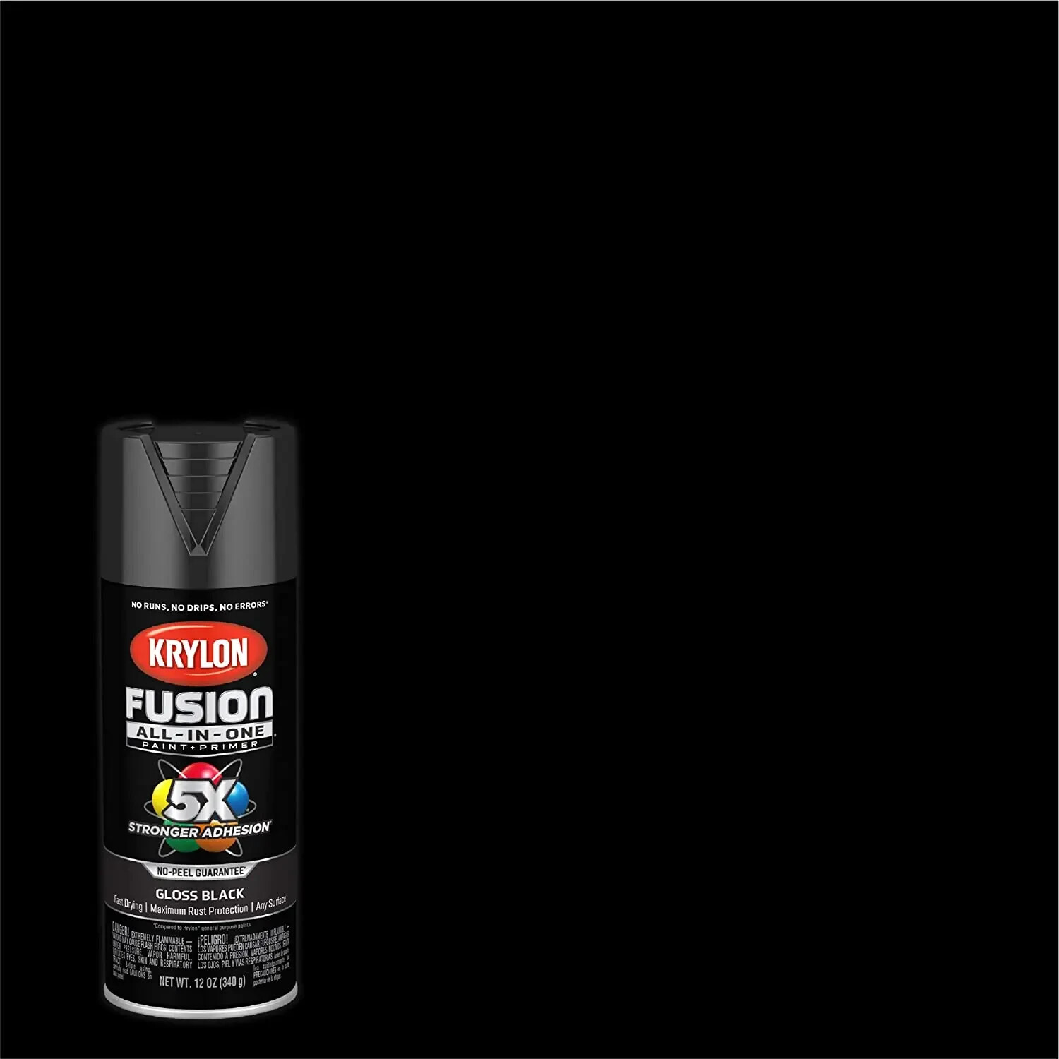 Krylon Fusion All-In-One Spray Paint for Indoor/Outdoor Use, Gloss Black , 12 Oz
