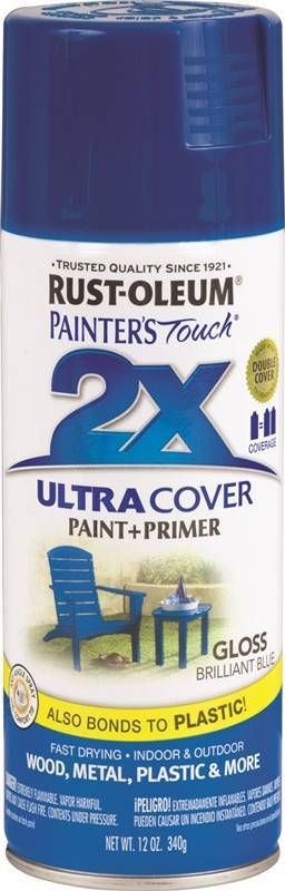 NEW CASE OF (6) RUSTOLEUM 249120 ULTRA COVER 2X BRILLIANT BLUE SPRAY PAINT