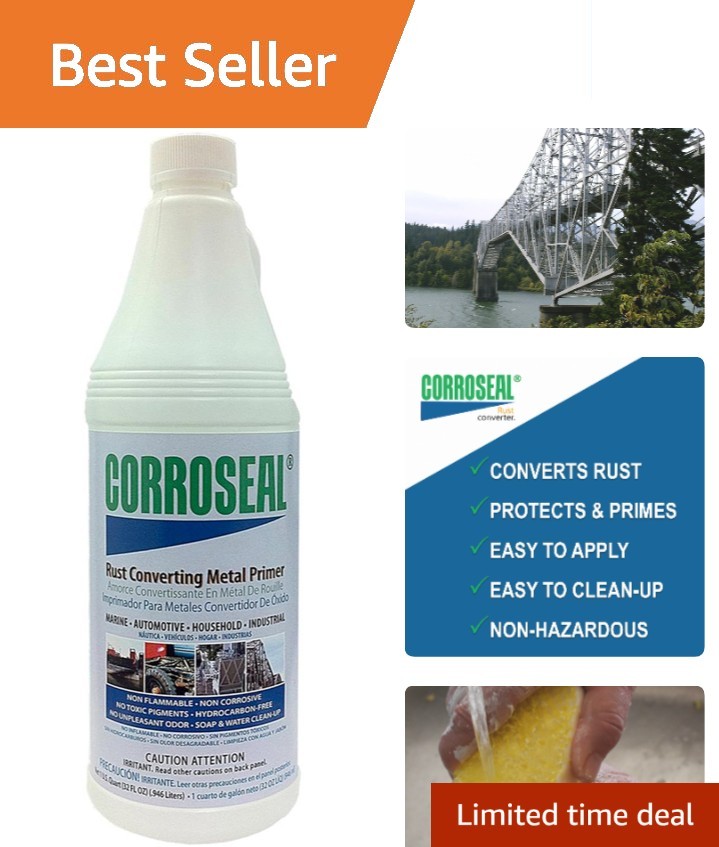 1 Quart Water-Based Rust Converter – Durable Primer for Automotive & Marine Use